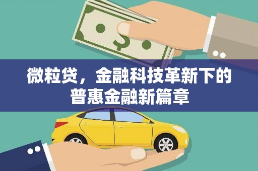 宝山微粒贷，金融科技革新下的普惠金融新篇章