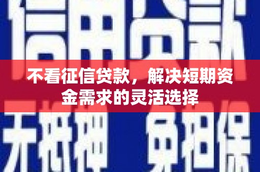 宝山不看征信贷款，解决短期资金需求的灵活选择