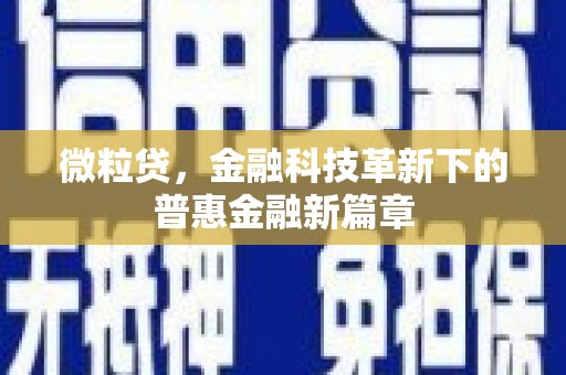 宝山微粒贷，金融科技革新下的普惠金融新篇章