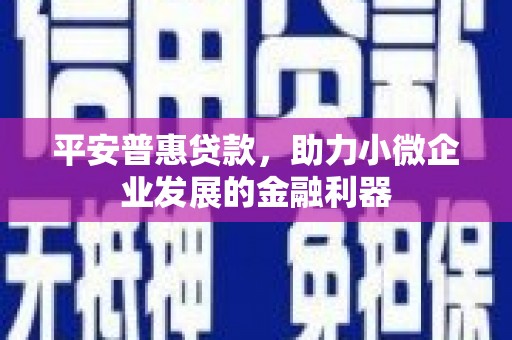 宝山平安普惠贷款，助力小微企业发展的金融利器